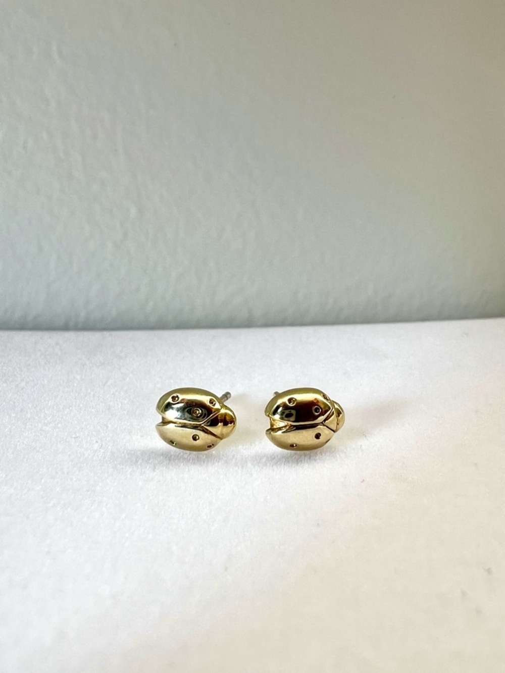 Gorjana Gold Plated Ladybug 8mm Petite Stud Earrings - Dainty Bug Insect Jewelry
